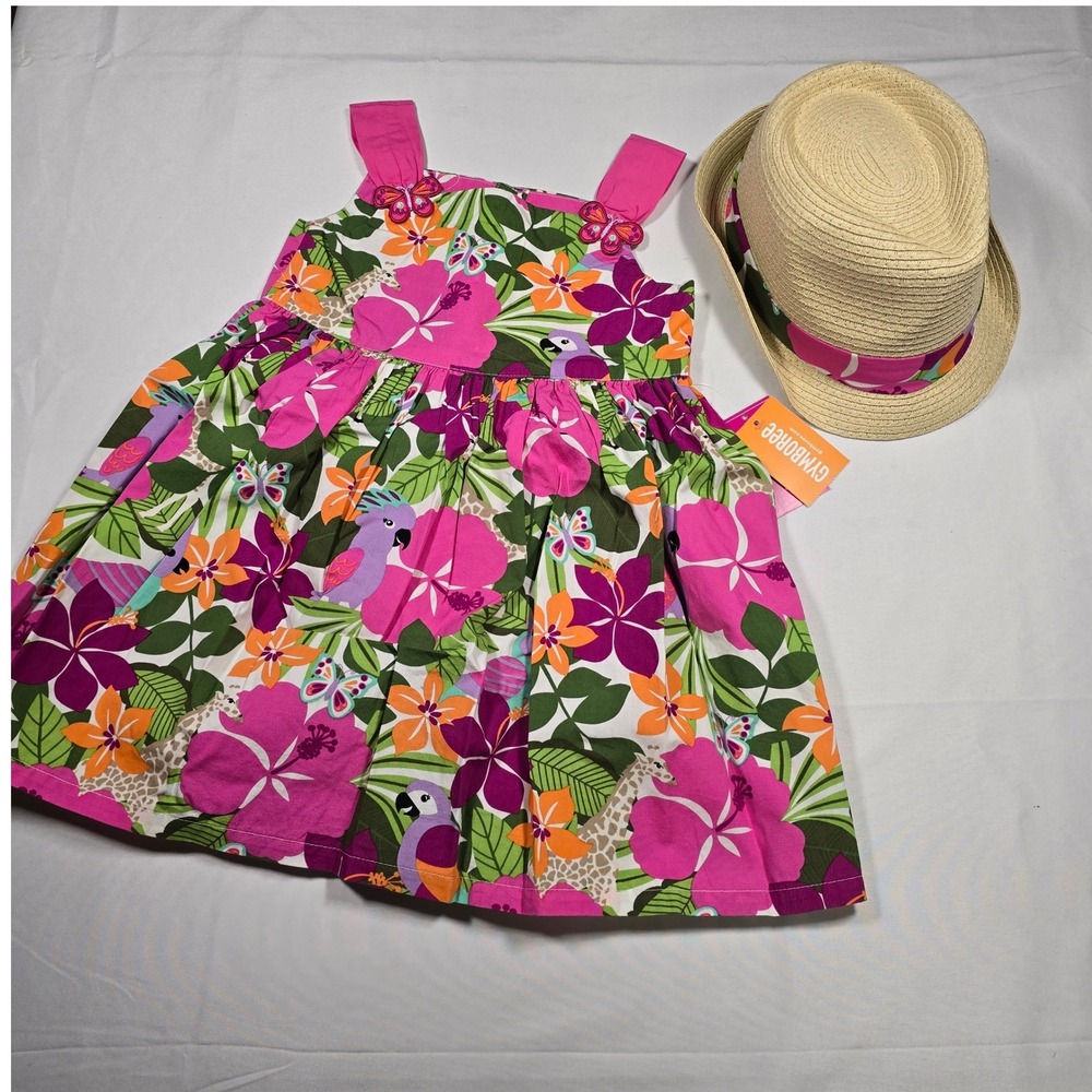 Gymboree Tropical Giraffe Dress Hat Set Girls 2T NWT Summer Vacation Outfit